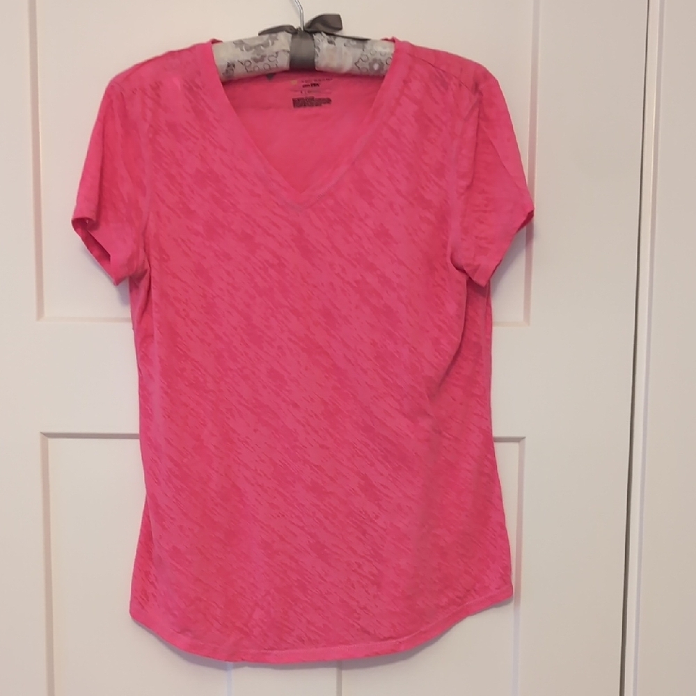 Vibrant Pink Fitted Short Sleeve T-Shirt